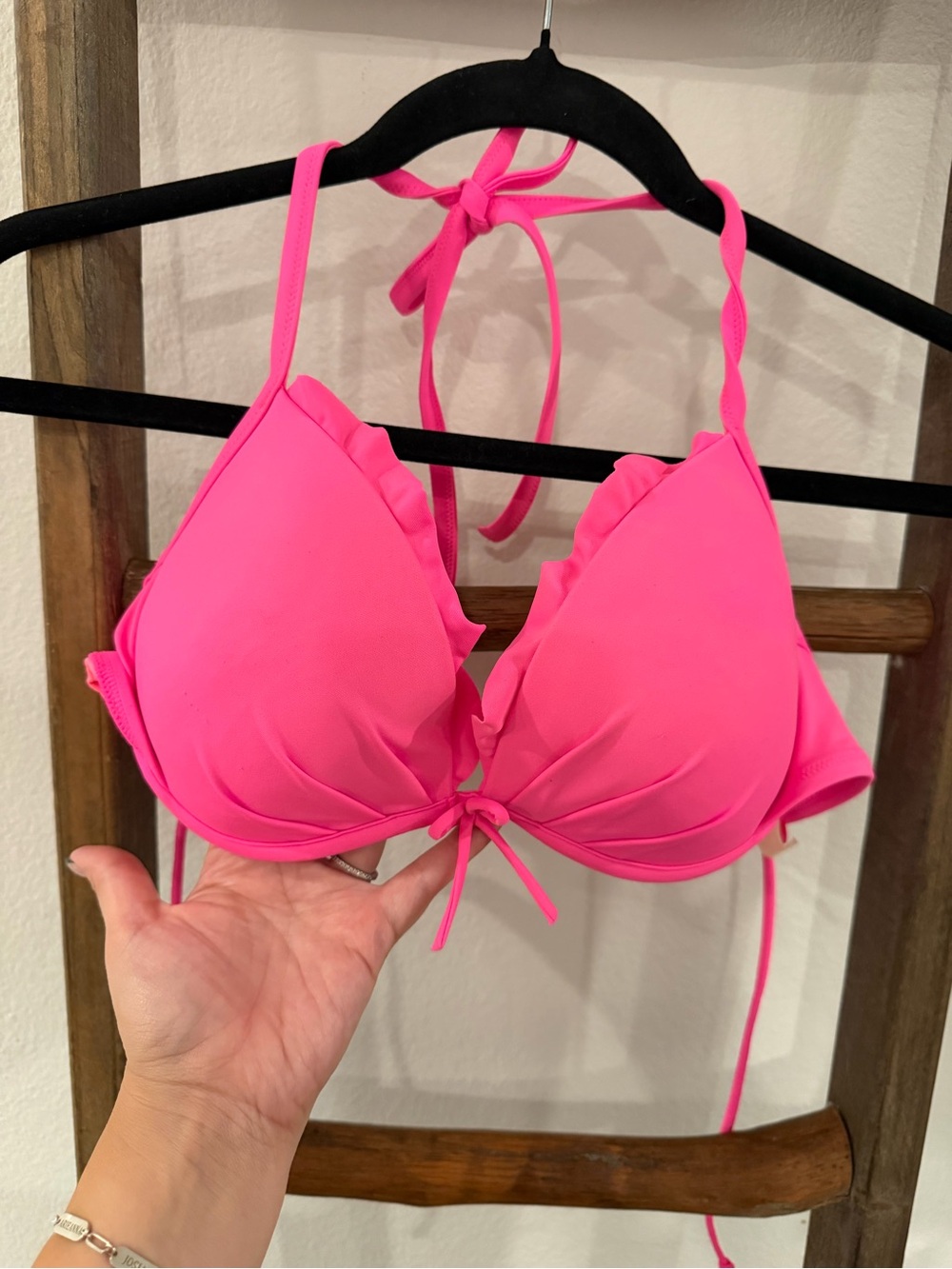 Victoria's Secret Hot Pink Halter Bikini Top